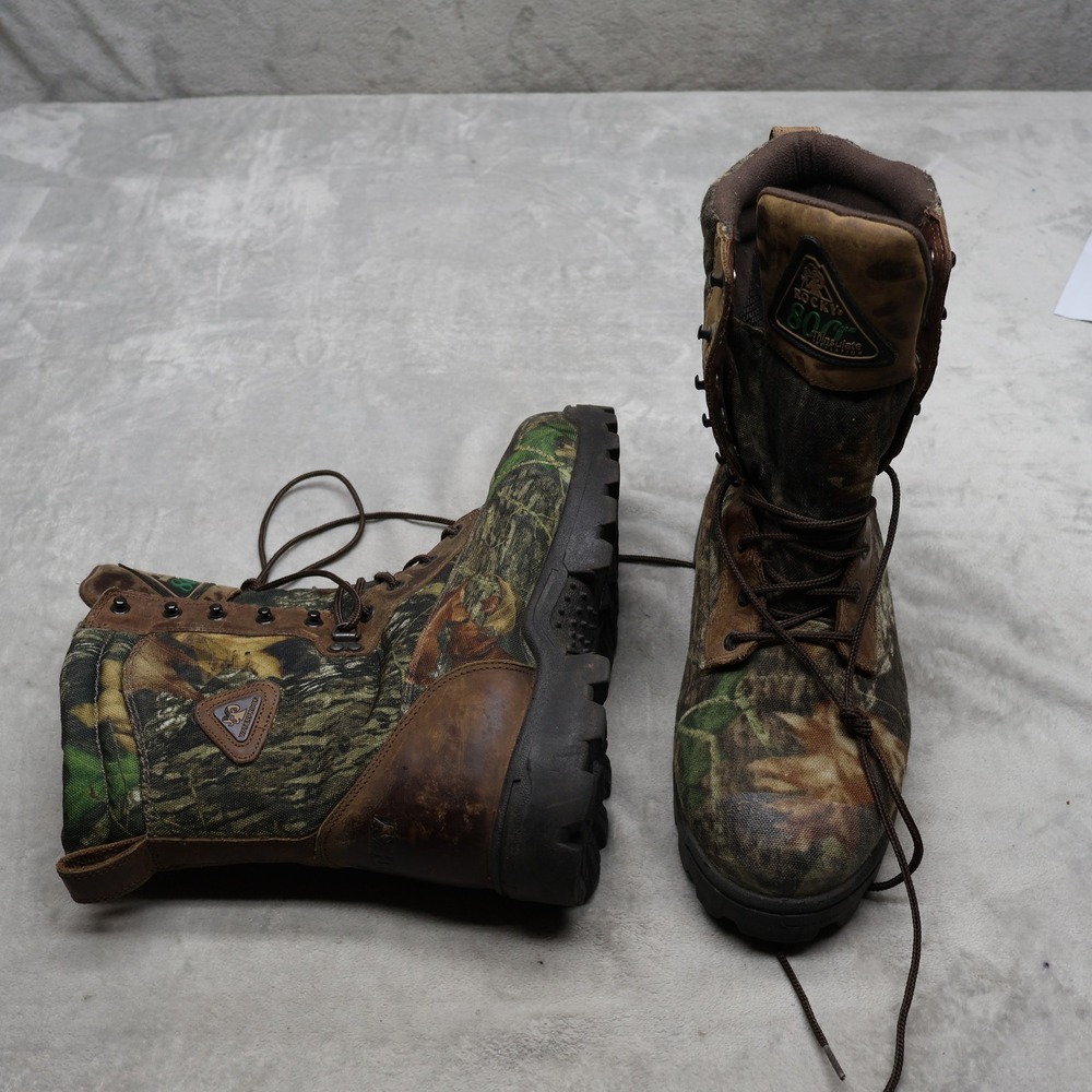 Rocky Mens 10 EW Big Dawg Boots Camo Leather 800g Thinsulate Waterproof Hunting